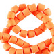 Polymer tube beads 6mm - Peach orange
